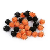 Pom-poms z lureksom O15 mm - mix Halloween