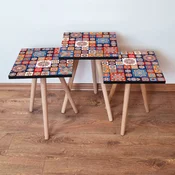 Hanah Home Set klub stocica 3Shp121, 3 komada, Boja hrasta