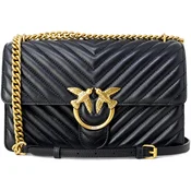 Pinko LOVE ONE CLASSIC DC SHEEP NAPPA CHEVRON 100941 A0GK Črna