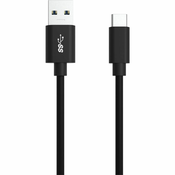 ANSMANN Ansmann USB kabel USB 3.2 gen. 1 (USB 3.0) USB-A vtič, USB-C vtič 2 m črna aluminijasti vtič, TPE plašč, primeren za obojestranski priključek 1700-008, (20416141)