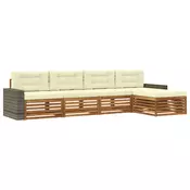 Set vanjskih sofa s jastukom 5 pcs Prirodna i krem Poliester