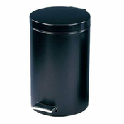 eoshop Okrugla metalna pedalna kanta za otpad 3 l, crna, s plasticnim uloškom