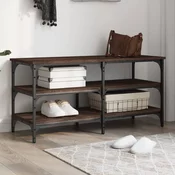 vidaXL Klop za čevlje rjavi hrast 100x38,5x49 cm inženirski les