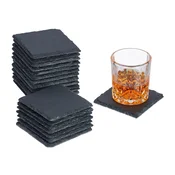 Northix Podstavki iz skrilavca 10x10 cm set 20 kos kvadratni