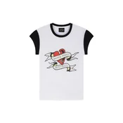 Ed Hardy Majica Broken Hearts svetlo rumena / rdeča / črna / bela