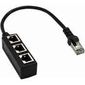 Dardanar Omrežni 1- do 3-vratni ethernetni adapterski kabel, razdelilnik omrežnega kabla, ethernetni podaljšek 1-3, (21205087)