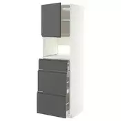METOD / MAXIMERA Visoki element za ugradb uredaje, bijela/Voxtorp tamno siva, 60x60x200 cm