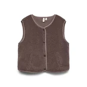 VERO MODA Pleten brezrokavnik VMGILLY rjava