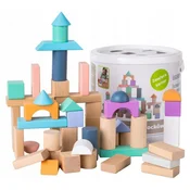 ECO TOYS Drvene kocke, 50 komada, Šarene