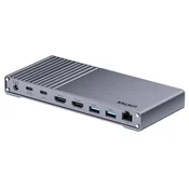 Unitek Docking station UTK D1117AGY01-EU USB4, s kablom 120W, siva