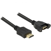 Delock HDMI podaljševalni kabel za vgradnjo [1x HDMI-vtič - 1x HDMI-vtičnica] 0.25 m črne barve Delock