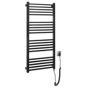METRO-E Električni kopalniški radiator, raven, 500x1060 mm, 400 W, črna mat - Črna mat barva - 500x1060 mm - Sapho - METRO-E - 24 - Jeklo - Oblika H - Oblika H - 500 - 1060 - 400 - 14