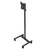 VEVOR TV regal na kolesih, mobilni voziček, 47x42x136,5 cm, črne barve
