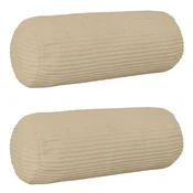 Vidaxl Prevleka za blazino 2 kos HEERLEN Taupe O 15 x 40 cm korduroy