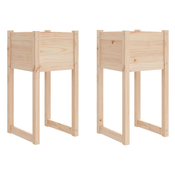MAISON CHIC Visoka greda - Greda - Cvetlični Lonec 2 kosa 40x40x81 cm trdna borovina, (21789227)