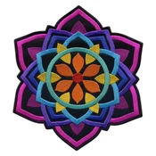 shumee Našitek MANDALA - črn velik 8 - našitek za hrbet - prišit - vezen našitek/značka/emblem