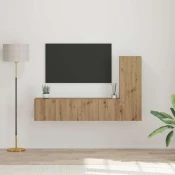 Set TV komoda Zidne 3 pcs Umjetnicki hrast Konstruirano drvo