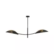 Luster na štangi LOTUS 2xE14/10W/230V crna/zlatna