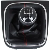 MODECAR VW Golf V 03-08 ročica prestavne ročice + ČRNI ščitnik z RDEČIM navojem in KROMIRANIM okvirjem 5 PRESTAV