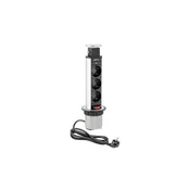 GTV Potopna vtičnica 3x220V O60mm, siva