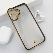 Maska za iPhone 16 Luxury Crystal Clear crna