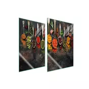 shumee STEKLENI ZAŠČITNI KROŽNIK ZA KUHINJO 2x35x52 ZAČIMBE