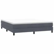 shumee vidaXL Postelja z vzmetnim vzmetnim okvirjem brez vzmetnice temno siva 180x210 cm žamet
