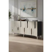 Hanah Home komoda Nota 150, 150 cm, antracit / travertin / srebrna