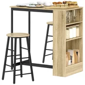 Homestar Set barske s 3 kosi z shranjevanjem 91x49x91 cm rjave barve