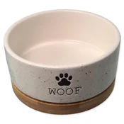 Dog Fantasy MIŠKA DOG FANTASY keramická bílá WOOF s podtáckem 13 x 5,5 cm 400 ml