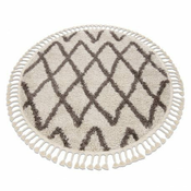eoshop Okrogla preproga BERBER BENI krem - čopki, Maroko, Shaggy ( - Velikost: krog 120 cm)