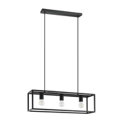 Eglo 43032 - Luster na sajli ELDRICK 3xE27/40W/230V crna