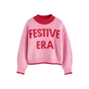 Next Pulover Santa Letter roza/rdeča