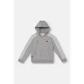 adidas Originals pulover s kapuco otroški z bombažem