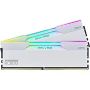 KLEVV CRAS V 32GB 6000MT/s DDR5 memorija CL30 set od 2, optimiziran za AMD, bijeli RGB KD5AGU880-60A300J