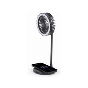 GEMBIRD TA-WPC10-LEDFAN-01 Bežicni punjac, Ventilator, Sa lampom, Crni