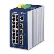 PLANET IGS-6325-16P4S network switch Managed L3 Gigabit Ethernet (10/100/1000) Power over Ethernet (PoE) Aluminium, Blue