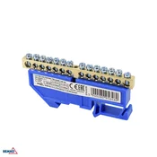 Schelinger svorkovnica na DIN letev 63 A 500 V, modra, 1 modul BM-A18-TBI-6X09-14P-NI