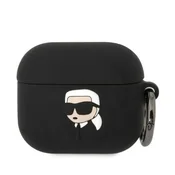 Karl Lagerfeld ovitek Silicone Karl Head 3D za AirPods 3 - črn