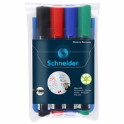 Schneider Marker za bele table Maxx 293 - konica s poševno konico, komplet 4 barv