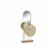 Galda pulkstenis DKD Home Decor 26 x 8 x 53 cm Ogledalo Prirodno zlatan Metal Drvo MDF