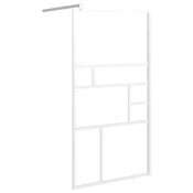 Vidaxl Pregrada za tuš 115x195 cm ESG steklo bela