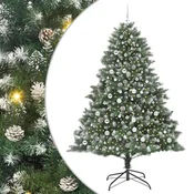 Vidaxl Umestno božično drevo Zelena 210 cm PVC, plastika in jeklo