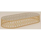 Casa Padrino luxury garden table gold 160 x 80 x H. 40 cm - Powder coated aluminum garden & patio table with glass top - Garden furniture - Patio furniture - Luxury furniture - Made in Italy