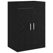 vidaXL Kopalniški kabinet pod umivalnikom Črni hrast 56 x 37,5 x 81 cm