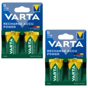 Varta VARTA POWER D 3000mAh baterija akumulatorska NiMH cilindricna 2kom x2