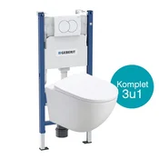 Ugradbeni komplet toalet Geberit Duofix Basic sa visecom WC školjkom Compact rimless