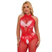 Bodystocking H3137 - Crvena, XL/2XL