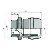 Medeninasta kabelska uvodnica EMC PG29 IP68 SKINTOP MS-SC-XL 29 53112360