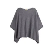 GOBI Cashmere Pulover Womens Boat-Neck Cashmere Poncho siva